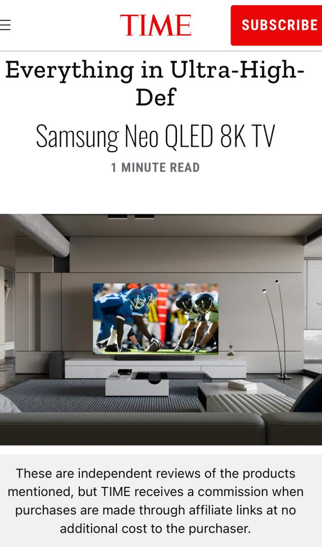 三星Neo QLED 8K QN900D荣登时代周刊“2024年度最佳发明”榜单