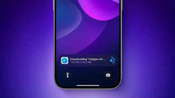 iOS 18.2 Beta 2新特性揭秘：灵动岛支持Safari下载进度显示